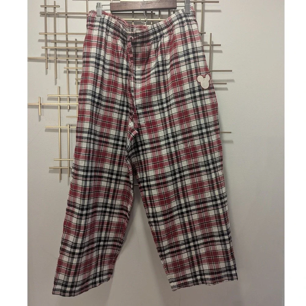 Disney Mickey Mouse Classic Plaid Pajama Set‎ Women's Sz 1X 100% Organic Cotton